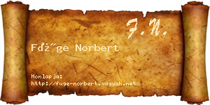 Füge Norbert névjegykártya